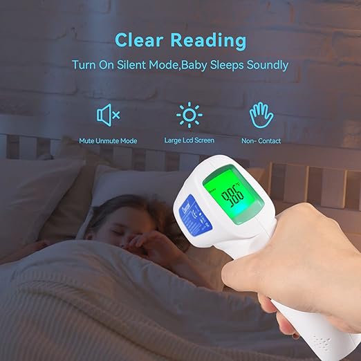 Berrcom Infrared Forehead Thermometer, Digital Non-Contact Thermometers for Adults, Kids & Babies, 3-in-1 Fever Check Temperature Gun for Home Use