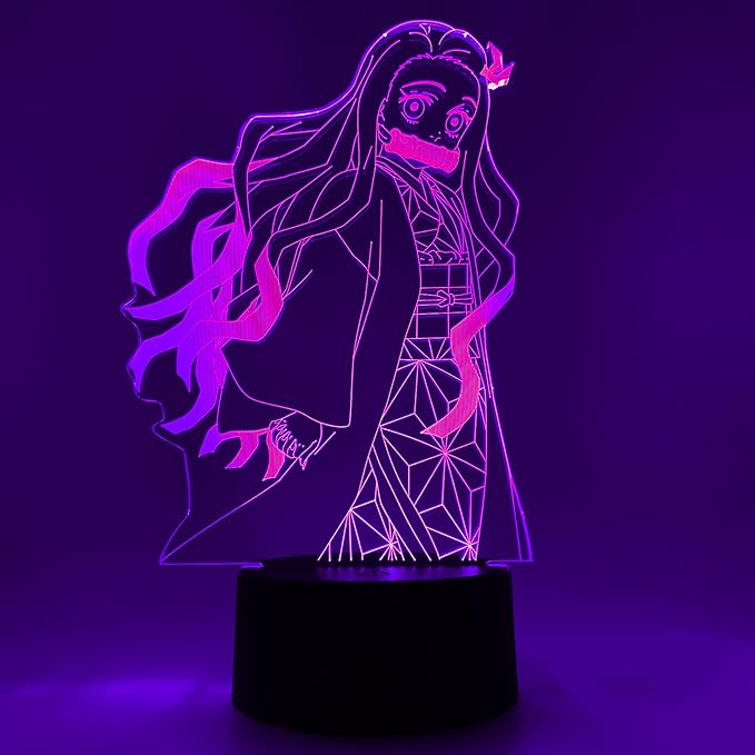 Otaku Lamps Demon Slayer - Nezuko Anime Night Light, 16 Color RGB LED – Gift for Otaku