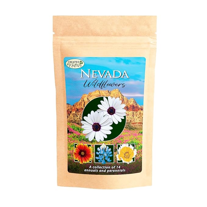 Created By Nature Nevada Wildflower Seed Mix, 14 Flower Varieties, 30,000 Seeds