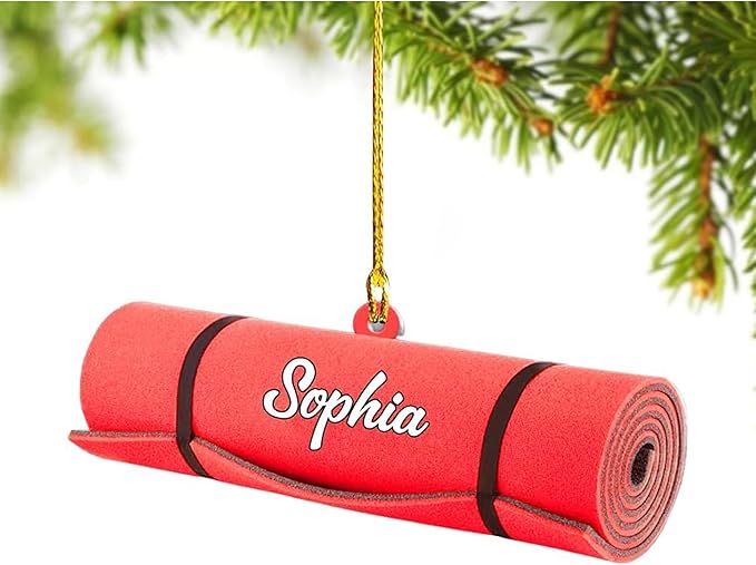 Noni Personalized Yoga Ornament, Custom Name Acrylic Christmas Decoration, Custom Name Mat Decor, Gift for Coach, New Yogi