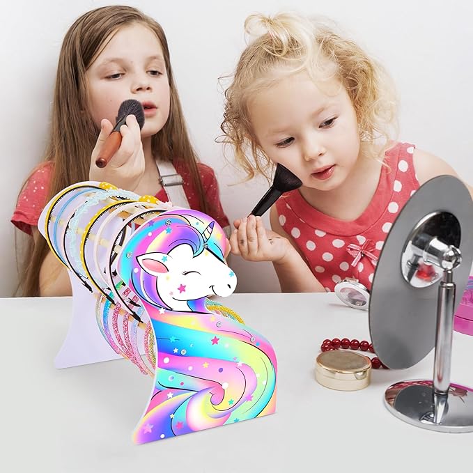 FIOBEE Girls Headband Holder Organizer Unicorn Headband Storage Hair Accessories Organizer Hairband Display Stand Home Room Decors for Kids