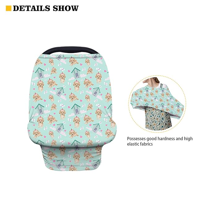 HUIACONG Baby Elephant Infant Nursing Cover Butterfly Sunflower Carseat Canopy for Boys Girls Newborn Breastfeeding Scarf Stretchy Baby Car Seat Covers Shawl Soft Breathable Stroller Cover