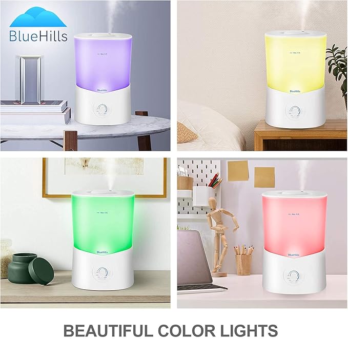 BlueHills Premium Large 3000 ML and 2500 ML XL Essential Oil Diffusers Humidifier Combo Set of 2 for Large Room Home with Décor LED Lights Great Gift – Value Pack of White