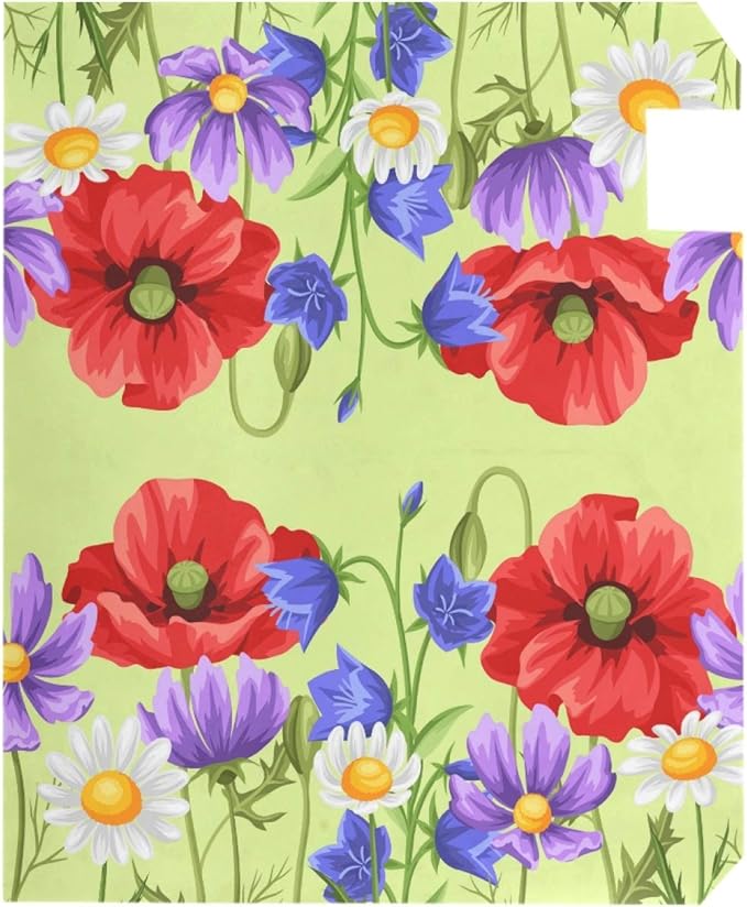ALAZA Spring Summer Flowers Poppies Daisies Magnetic Mailbox Cover MailWraps Garden Yard Home Decor for Outside Standard Size-18"x 20.8"