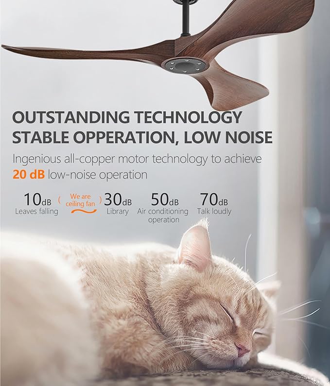 60 in Ceiling Fan of 7400+CFM High Airflow with Mute Remote Control,Ceiling Fan no light for Indoor/Outdoor Patios.6 Speed Noiseless Reversible DC Motor,Easy to Install with Timer for Living Room