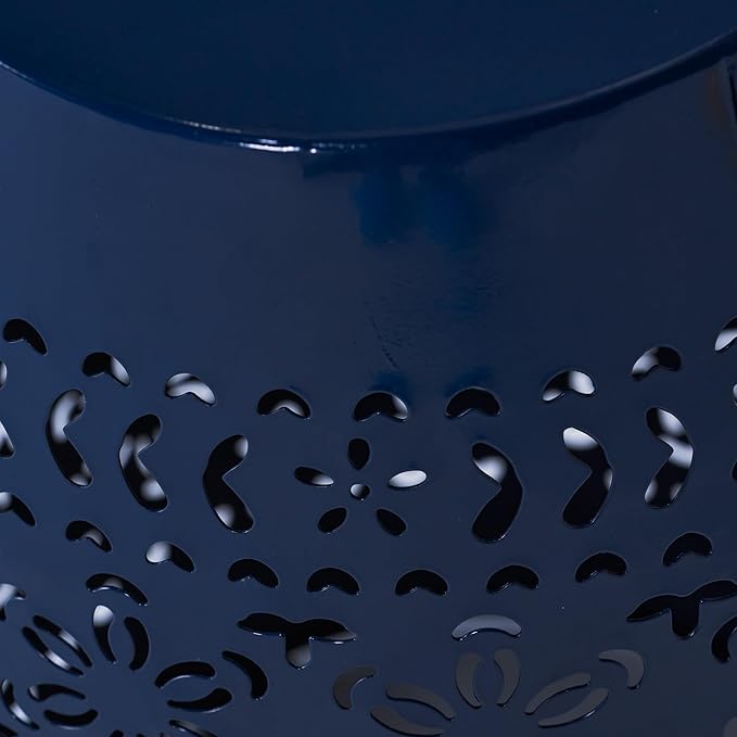 Christopher Knight Home Ruby Outdoor 12" Iron Side Table, Dark Blue