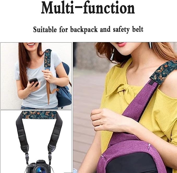 2 Piece Vintage Butterfly Print Seat Belt Covering Pad Shoulder Strap Retro Butterflies Daisy Floral Protection Car Seatbelt Covers Car, Truck, SUV Strap Shoulder Pad