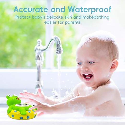 b&h Baby Bath Thermometer Frog - Easy to Read Display | BPA-Free| Fahrenheit or Celsius | Digital Water Temperature Thermometer for Newborns & Infants, Safe Floating Bath Toy