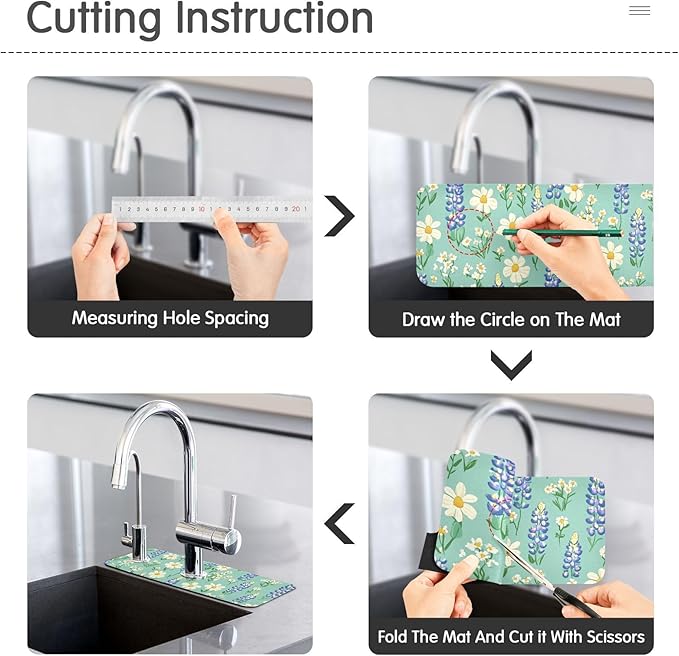 Kitchen Sink Splash Guard 1 PC 30 Inch Sink Faucet Mat Splash Guard