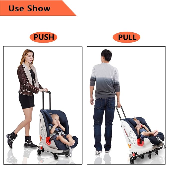 Car Seat Travel Carts, Stroller with Wheels for Air Travel, Light and Portable