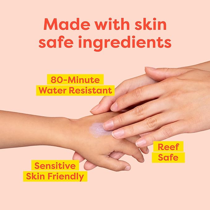 Hiya SPF40 Kids Mineral Sunscreen - 100% Mineral & Reef-Safe - Sunscreen with 80-Minute Water Resistance - Pediatrician-Approved Sunblock for Kids and Toddlers