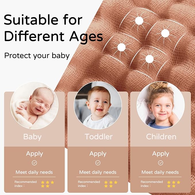 Yoofoss Hooded Baby Towels for Newborn 2 Pack 100% Muslin Organic Cotton Baby Bath Towel with Hood for Babies, Infant, Toddler and Kids, 32x32Inch, Soft and Absorbent Newborn Essential, Giraffe