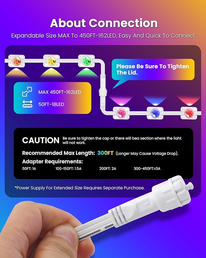 KISUFU 50FT Permanent Outdoor Lights for House, 24V RGB+IC Smart Outside Lights with 221 Modes, App & Remote Control, IP68 Waterproof, Year-Round Roof & Eaves Lighting for Valentine, Holidays (50FT)