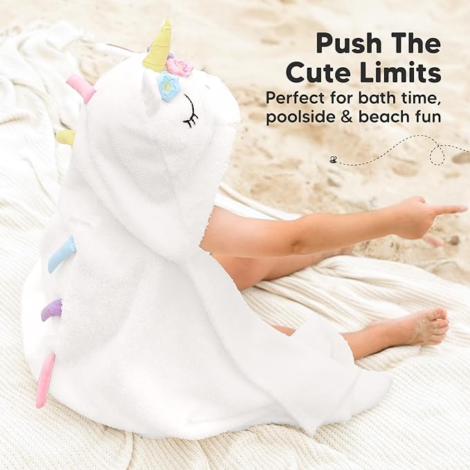 KeaBabies Organic Baby Towel with Hood for Girls, Boys - Soft, Absorbent, 100% Cotton Hooded Baby Towels for Newborns, Infants, Large Hooded Bath Towels for Babies, Kids, Toddler 1-3 (Uria)