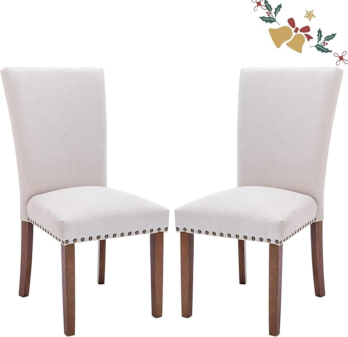 COLAMY A420-FBEI-4 Dining Chairs, Set of 2, Beige