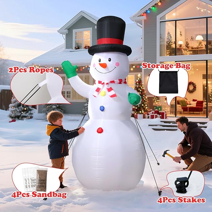 Christmas Inflatable Outdoor Decorations 6.5 FT, with Motion Sensor & 8 Music & RGB Light Large Blow Up Yard Decor, Christmas Party Outdoor, Yard, Garden, Lawn Winter Decorations Ornaments