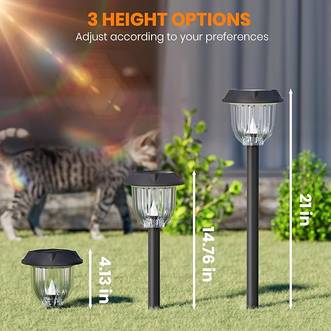 AOSEA LED Solar Lights for Outside,12000K 6 Pack Solar Lights Outdoor IP65 Waterproof,Landscape Lighting,Garden Decorative for Yard,Patio,Landscape,Pathway,Sidewalk,Driveway,Lawn (Cold White)