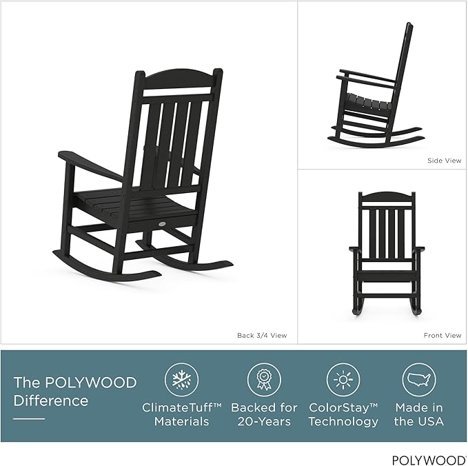 POLYWOOD Presidential Rocking Chair in Black