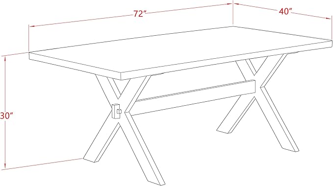 East West Furniture X797FL716-9 9 Piece Dining Set Includes a Rectangle Dining Room Table with X-Legs and 8 Dark Khaki Linen Fabric Upholstered Parson Chairs, 40x72 Inch, Multi-Color