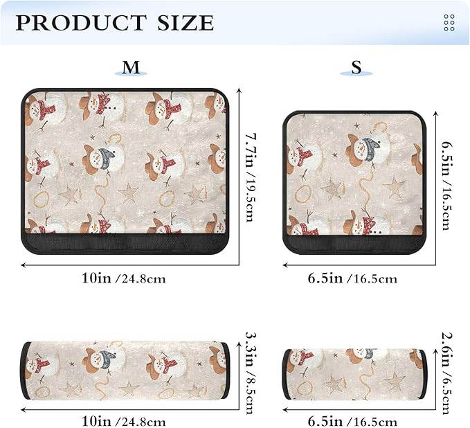 Cute Snowmen Cowboy Hats Seat Belt Covers 2Pcs Seat Belt Cushion Cover Comfortable Car Seat Shoulder Protector for Adults and Children