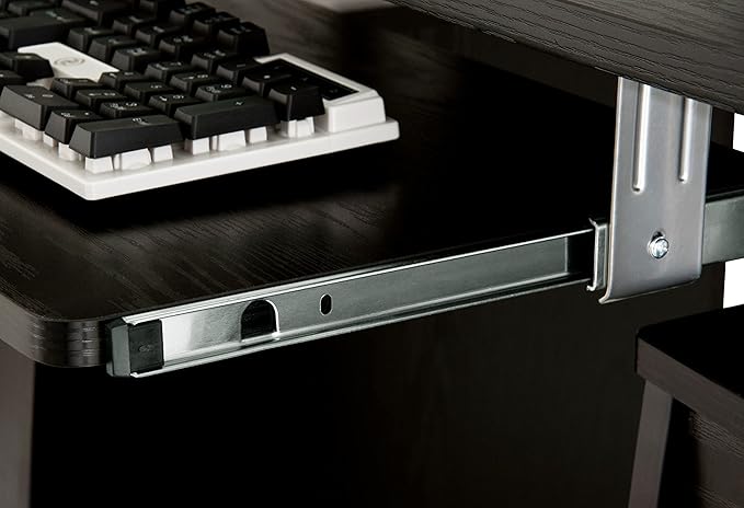 Techni Mobili 47.25" Ergonomic Computer Drawers & File Cabinet for Home Office Storage, Espresso Writing Desk