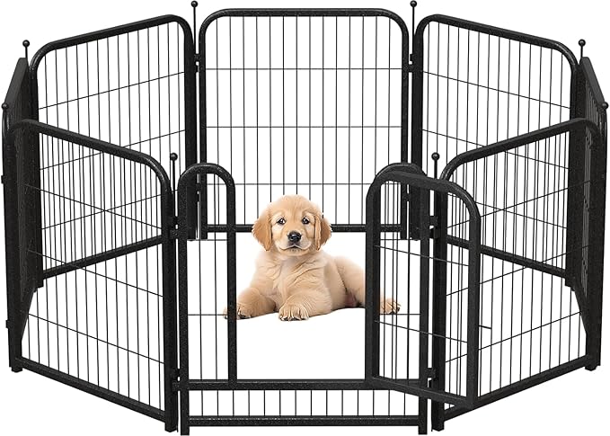 Dog Playpen 8/16 Panels 32" Height Heavy Duty Dog Fence Puppy Pen for Large Medium Small Dogs Indoor Outdoor Foldable Pet Exercise Pen