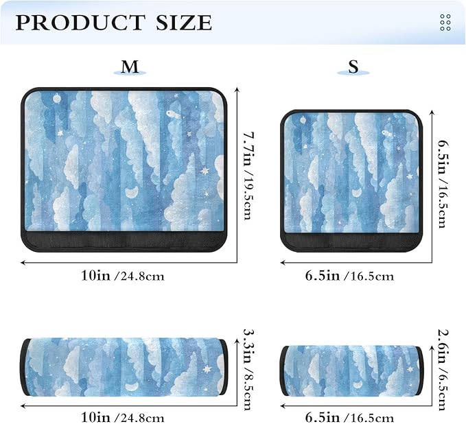 2 Pack Seatbelt Covers Seat Belt Cover Pad for Adults Boys Girls Car Seat Strap Covers Pads Cushion Universal Shoulder Strap Pad Protector for Backpack Camera Bag 10x7.7Inch Blue Gradient Cloud and St