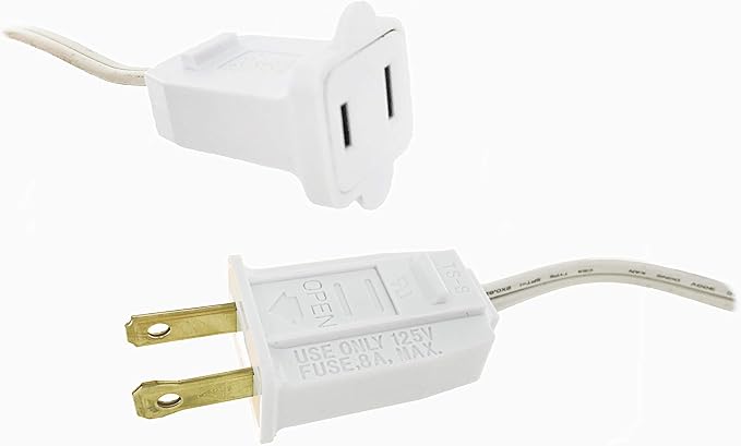 HLO Lighting C9 Light Strings | 50' White Cord with 12" Socket Spacing, E17 Light Stringer for C9 Christmas Lights