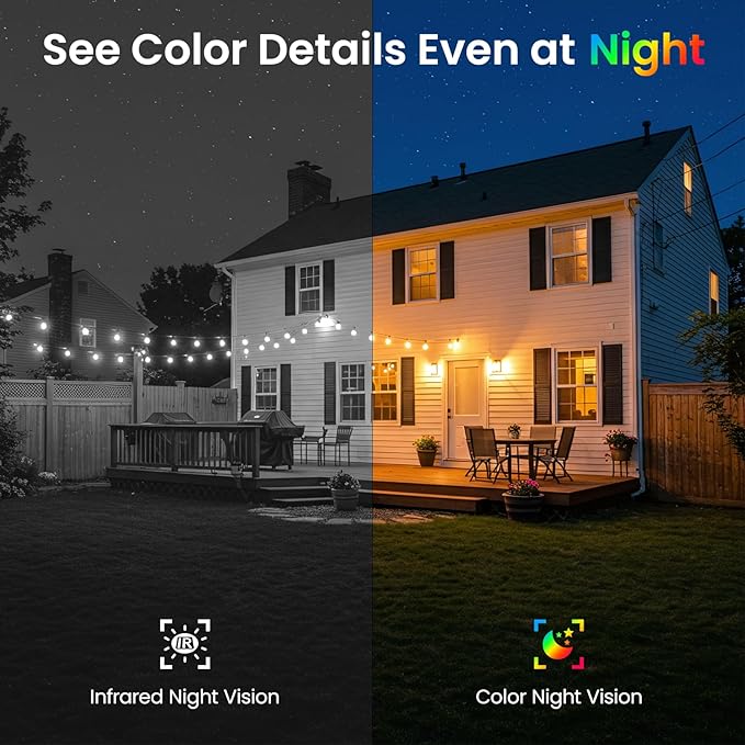 2K Outdoor Camera Wireless-Solar Camera Outdoor Wireless for Home Surveillance with AI Human Detection&Push Notifications, Color Night Vision, Easy Setup, 2.4GHz Wi-Fi, Works with Alexa, Z1 1P