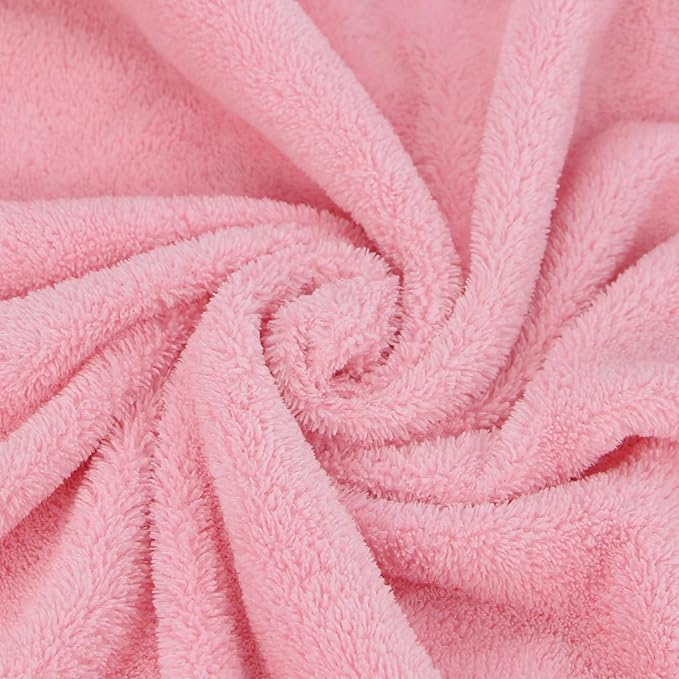 ROMASA Baby Bath Towel Ultra Soft Hooded Towel Highly Absorbent Bathrobe Blanket Toddlers Shower Gifts for Boys Girls-27.5" x 55" (Pink Elephant)