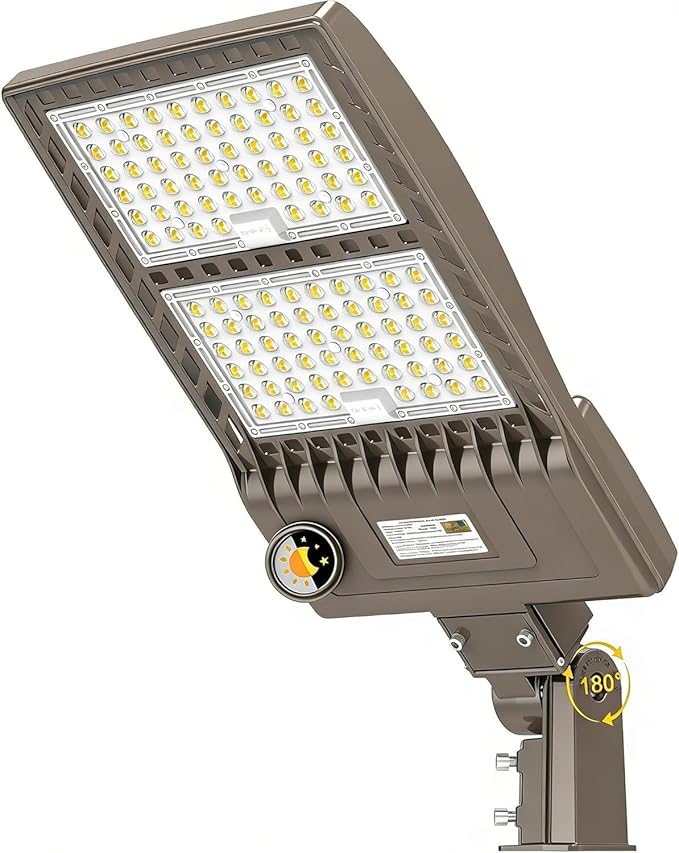 450W LED Parking Lot Light 67500LM 5000K Outdoor Street Area Lighting with Dusk to Dawn Photocell LED Pole Lights 100-277V IP65 Waterproof Commercial Shoebox Light Slip Fitter for Roadway, ETL