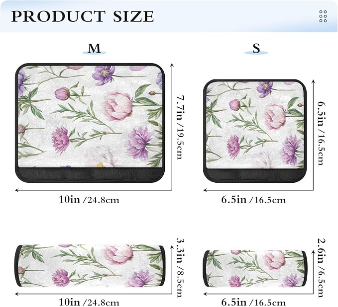 Car Seat Belt Covers 2 Piecing Soft Unique Seat Belt Shoulder Strap Covers Pad for Women Men Kids S Florals Peonies Violet Peonies White