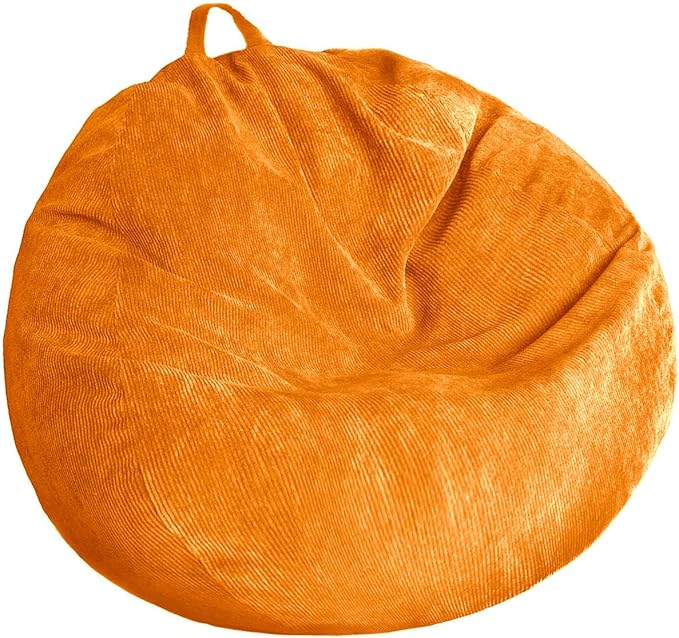 Stuffed Animal Storage Bean Bag Chair Cover - Washable Ultra Soft Corduroy Cover for Organizing Plush Toys or Textile, Sack Bean Bag for Adults, Teens