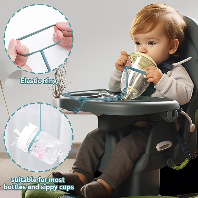 Silicone Toy Straps for Baby Stroller - 3 Pack Adjustable Toy Safety Straps for Baby Toys - Sippy Cup Straps for Strollers, High Chair, Cribs, Car Seat, Bags - BPA Free, Multi Colors