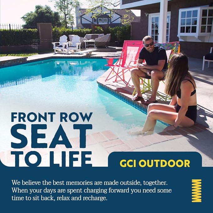 GCI Outdoor Comfort Pro Rocker Camping Chair | Portable Folding Rocking Chair with Durable Armrests & Drink Holder — Sweet Tea