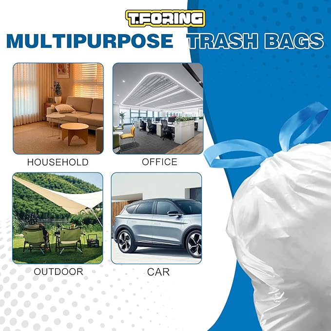 2 Gallon Trash Bags Drawstring 0.96 Mil