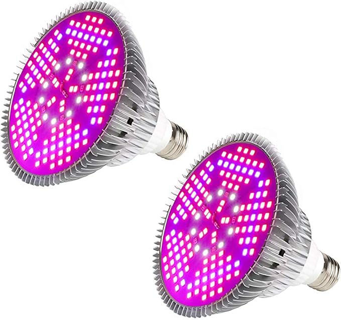 [Pack of 2] 100W Led Plant Grow Light Bulb, Full Spectrum 150 LEDs Indoor Plants Growing Light Bulb Lamp for Vegetables Greenhouse and Hydroponic, E26 E27 Base Grow Light Bulbs, AC 85~265V