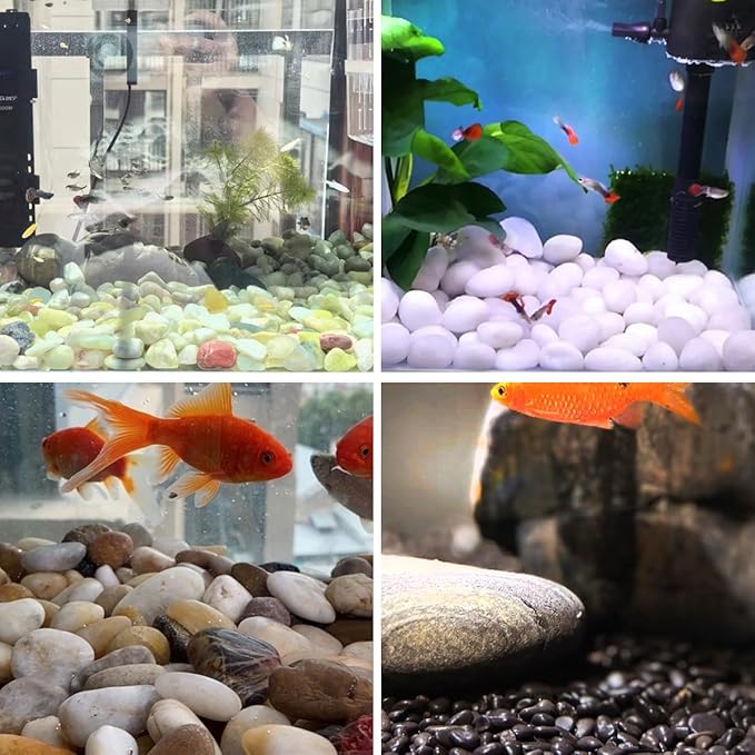 2lbs Jade Pebbles for Plants, 1-2 Inch High Polished Natural River Rocks for Landscaping, Decorative Stones Vase Filler Fish Tank Aquariums Garden Outdoor and Indoor DIY