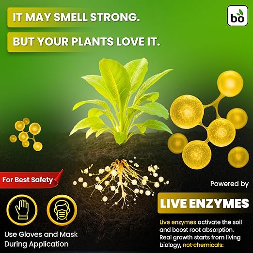 Concentrated Liquid Enzyme-Based Organic Fertilizer(8.45oz) Organic Plant Food & Gardening Fertilizer-Enhances Root Development Ideal for Indoor & Outdoor Plants & Vegetables(1-0-1)