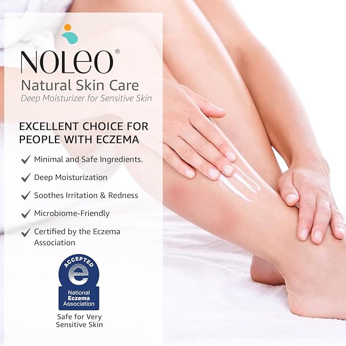 NOLEO Natural Skin Care – Deep Moisturizer for Sensitive Skin | Soothes Redness, Chafing & Irritation | Non-Toxic, EWG Verified, Organic | Face & Body Cream for Adults & Babies – 8oz