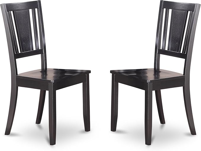 East West Furniture LGDU5-BLK-W 5 Piece Dining Set Includes a Rectangle Dining Table with Butterfly Leaf and 4 Kitchen Chairs, 42x84 Inch, Black