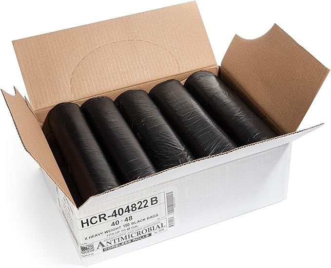 Aluf Plastics High Density Trash Bags, 45 Gallon, 22 Micron,