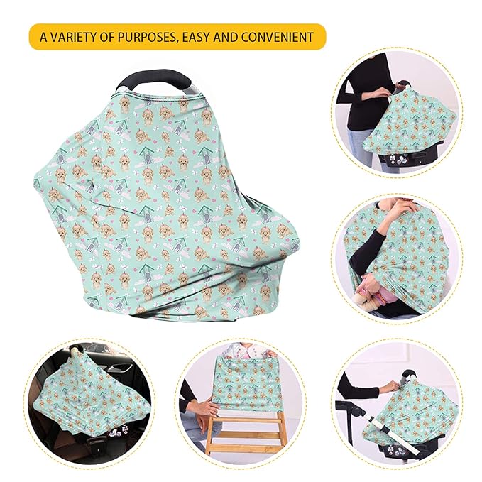 HUIACONG Starry Wolf Car Seat Covers for Baby Car seat Canopy Boy Multiuse Nursing Covers Girls Infant Stroller Covers Babies Lightweight Breathable Carseat Canopya