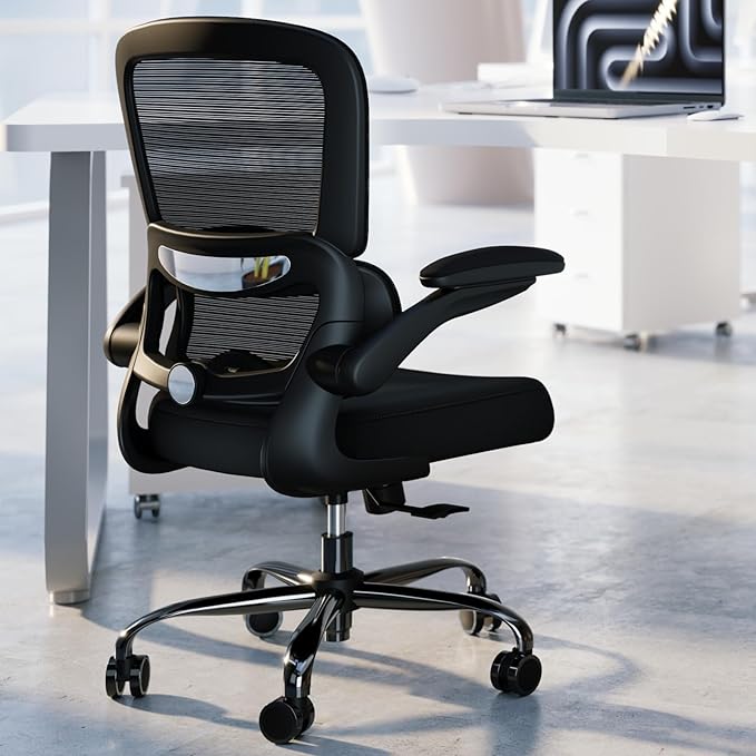 TRALT Office Chair - Ergonomic Desk Chair with Adjustable Lumbar Support, Mesh Computer Chair, Executive Chairs for Home Office Comfortable Lumbar Support (Black)