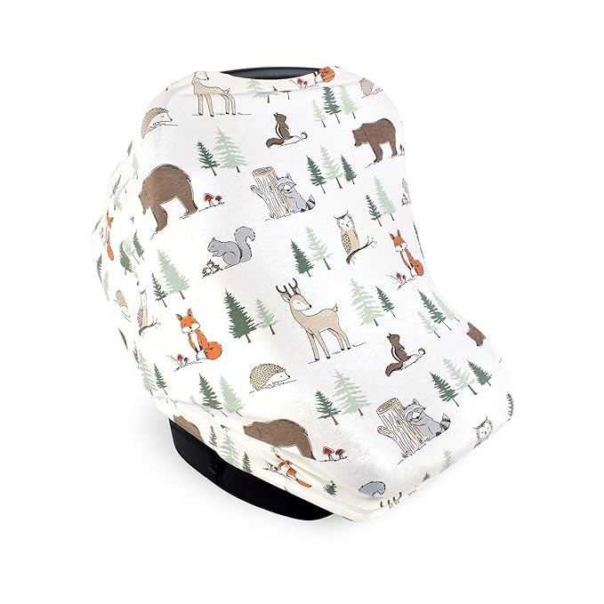 Hudson Baby Unisex Baby Multi-use Car Seat Canopy, Forest Animals, One Size