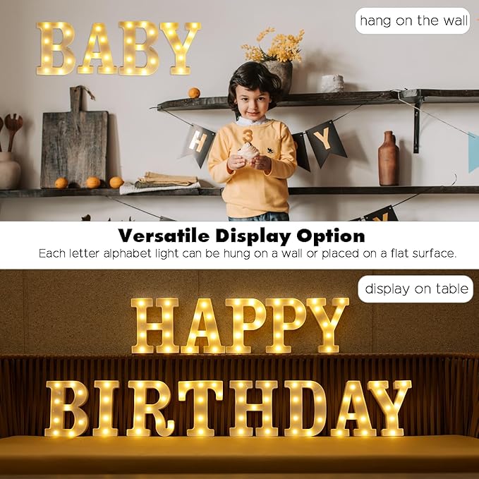 Small Led Marquee Letters, Light Up Letters, 8.58 Inch Led Letter Lights, Battery Powered Lighted Sign for Table, Party, Birthday, Christmas Decor (Letter B)