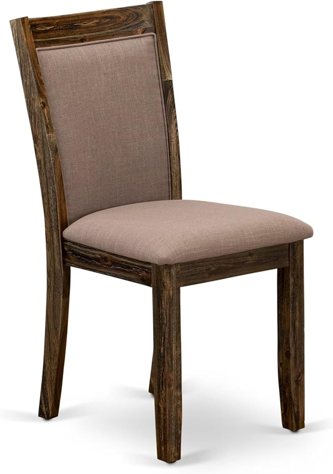 East West Furniture V777MZ748-6 6 Piece Dinette Set Contains a Rectangle Dining Room Table with V-Legs and 4 Coffee Linen Fabric Parson Chairs with a Bench, 40x72 Inch, Multi-Color