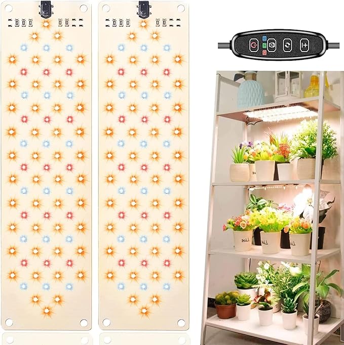 Rocoking Grow Lights for Indoor Plants,Ultra-Thin Panel Grow Lamp,158LEDs Full Spectrum Grow Lights for Under Cabinet Plant, Grow Lamp with 3/9/12H Timer,10 Dimmable Levels for Plants Growing
