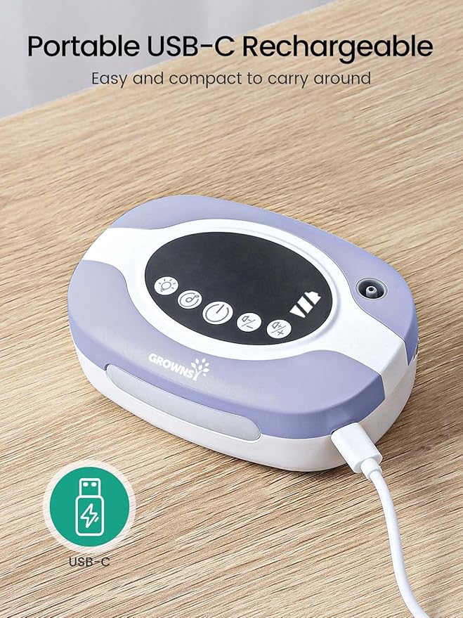 GROWNSY Electric Nose Suction for Baby, Hospital-Grade Nasal Aspirator with Night Light,Soothing Lullabies, Baby Nose Sucker with 9 Adjustable Suction Levels, Purple