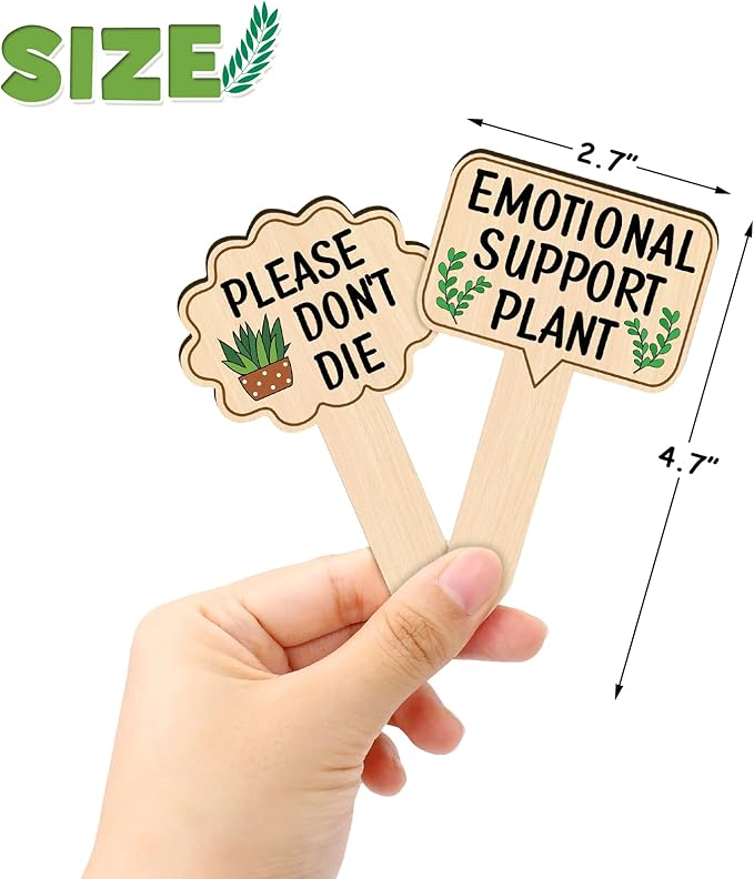 Huray Rayho Funny Wooden Plant Markers for Succulent Flowers Greenery Plants Tags 15-Pack Waterproof Wood Plant Labels Outdoor Indoor Patio Supplies Garden Stakes for Potted Plant Novelty Gifts